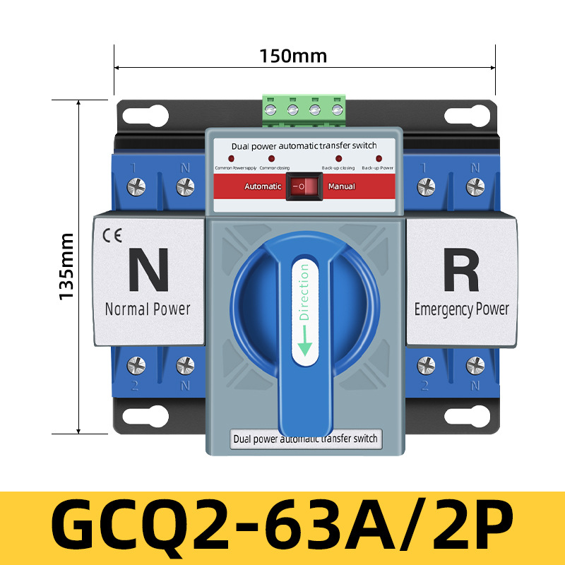 220v interruptor de conversión automática de doble fuente de alimentación 63A100A125A trifásico ATS conmutador de cuatro cables 380v4P image 8