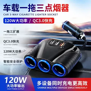 Factory Direct Sale Car Charger Cigarette Lighter Adapter for Mobile Phones, One-To-Six 120W High-Power Expansion for Dash Cam