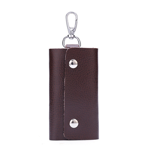 Factory Wholesale Keychains: Japanese & Korean-Style Portable Cowhide Car Key Cases—Perfect Corporate Gifts for Business Events and Thank-You Tokens