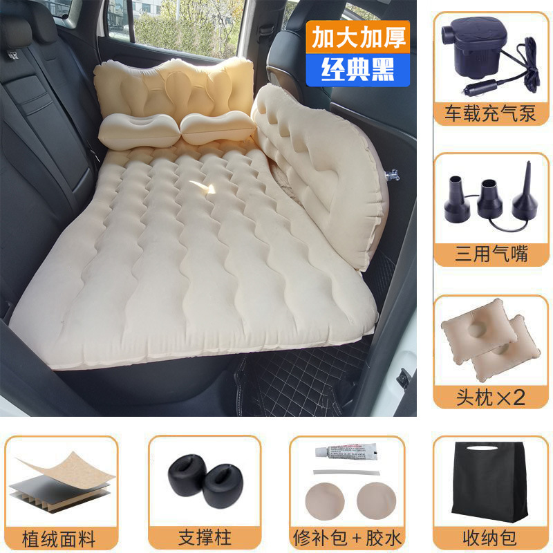 車のインフレータブルベッドsuv自動車通用折りたたみ厚い植毛後列専用横になることができます。|undefined