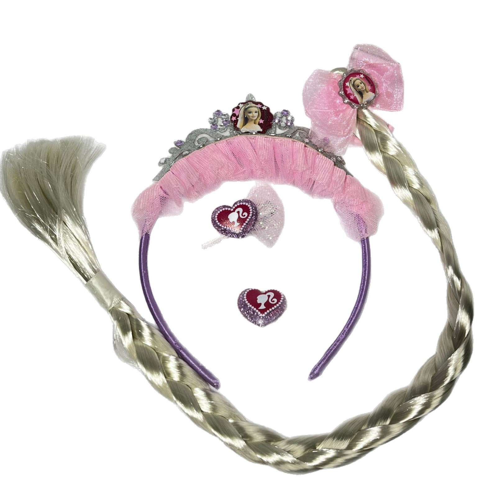 Princesa pareja peluca infantil princesa roljuegos de cabello bandas accesorios de ropa para niñas peluca trenzada corona