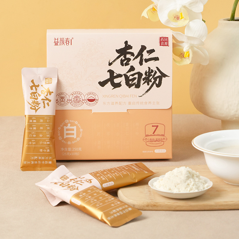 杏仁七白粉 代餐粉精选原料杏仁茯苓山药百合莲子玉竹薏仁买7送1