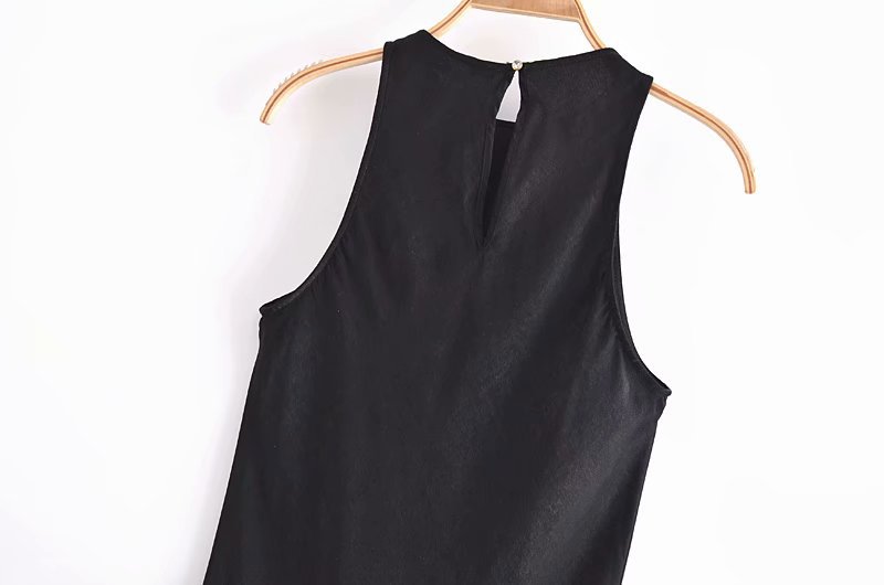 spring sleeveless black dress  NSAM50421