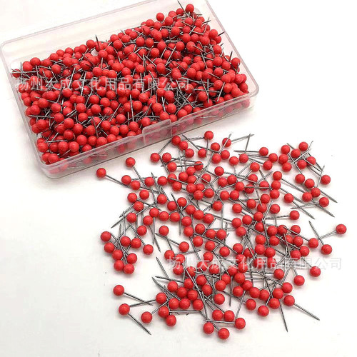 Factory direct sales 4mm color plastic pins cork board floor marking map pin fixed office ball thumbtack
