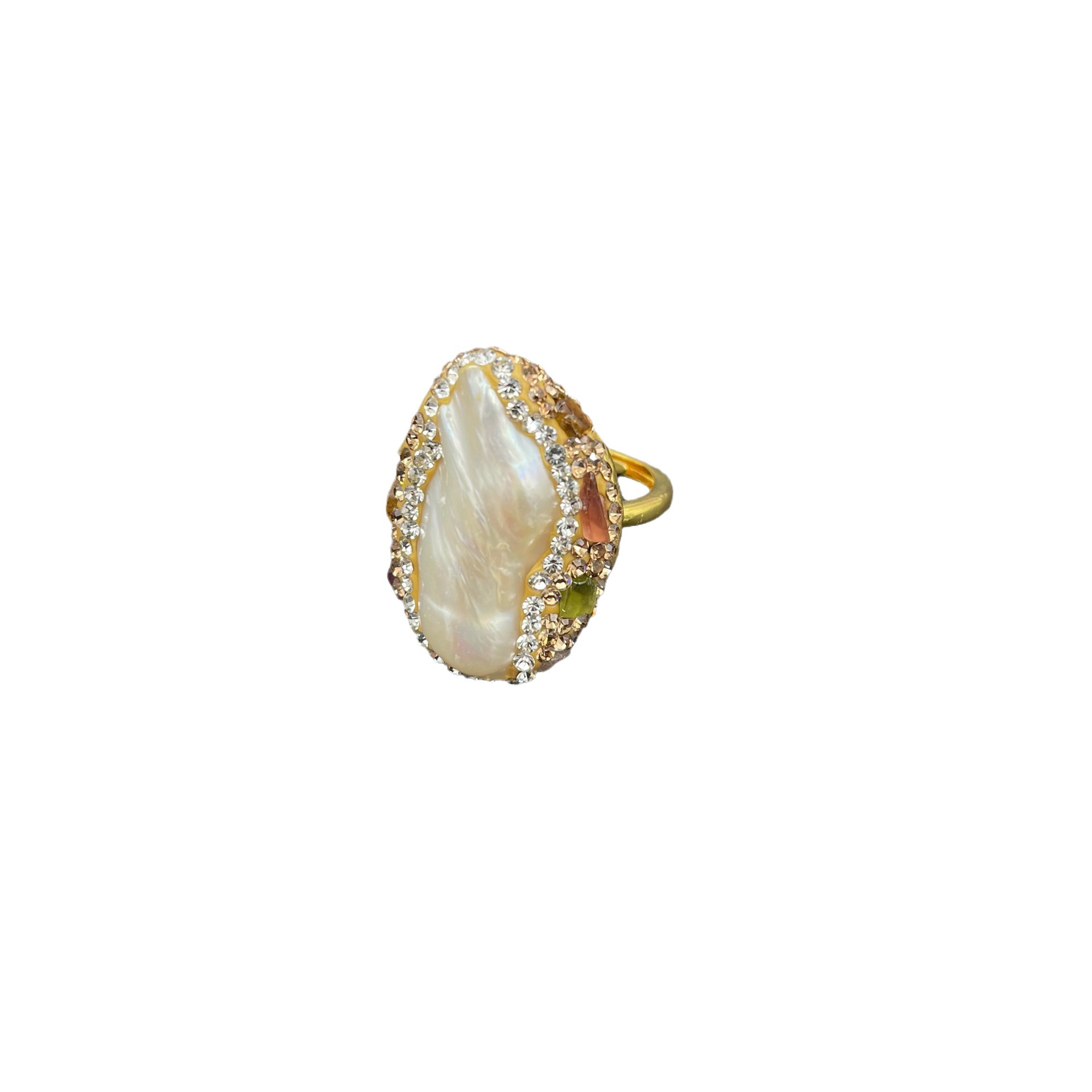 Barroco perla turmalina traje natural de agua dulce en forma de cadena suéter de perlas de alta gama hecha a mano con incrustaciones de tres piezas conjunto