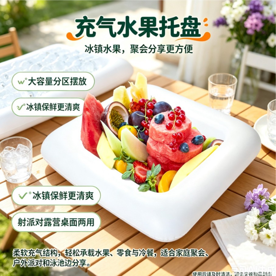 Cross-border best-selling ice pool for summer outdoor swimming, water parties, and serving cola and beer; PVC inflatable ice trough