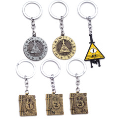 Gargoyle Town Bill Time Gem Pendant, Mystery Town Deep Diary Log 123 Book Keychain