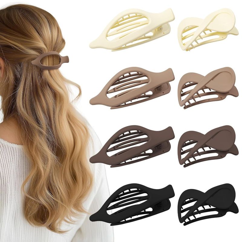 Amazonの人気ヘアクリップセット、シームレスな後頭部つや消し爪クリップ、長方形のサメクリップ、クロスボーダーヘアアクセサリー|undefined