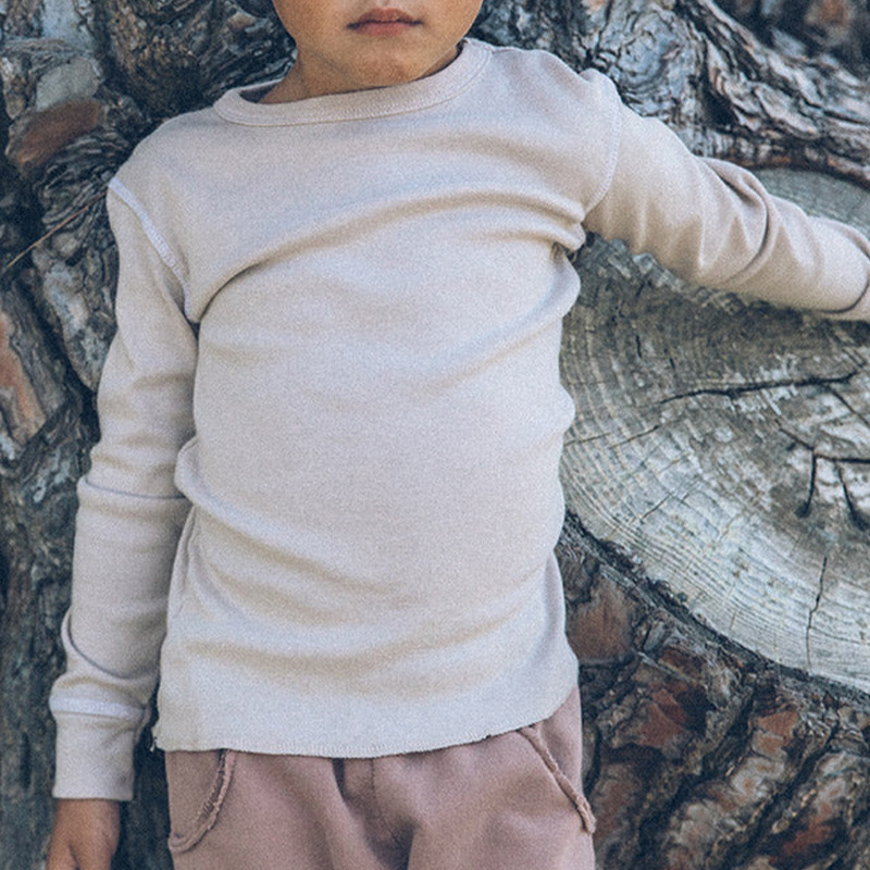 Korean Version 180G Pure Cotton Hooded Long-Sleeve Sweatshirt for Kids, 2024 Versatile Casual Round Neck Top for Boys and Girls, Inner T-Shirt