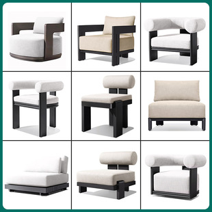 Outdoor Courtyard Single Sofa Villa Garden Open-Air Balcony Leisure Chair Outdoor Rattan Furniture Waterproof and Sun Protection