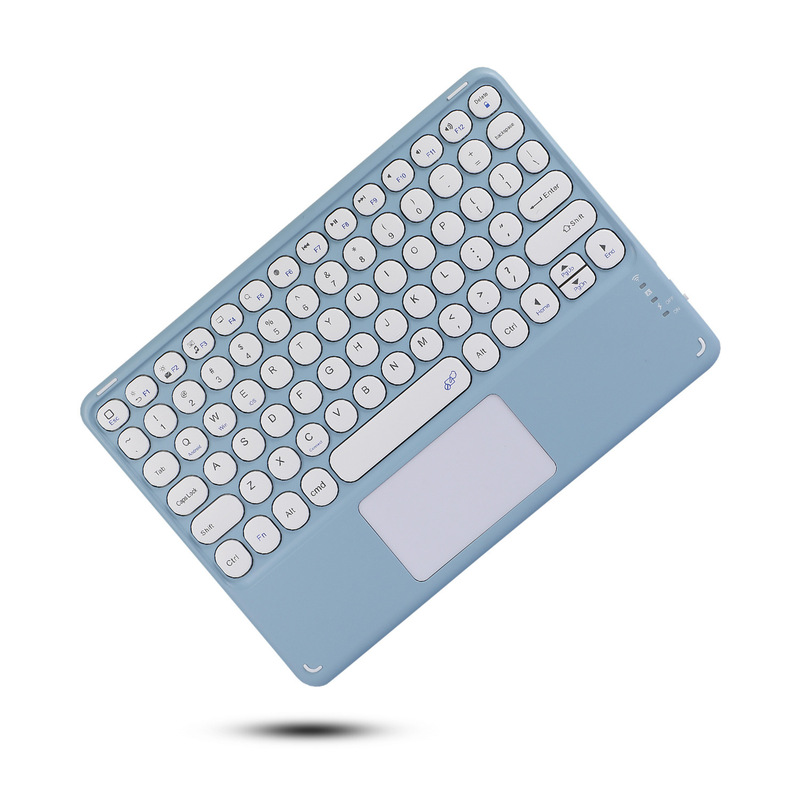Suitable for iPad Round Keycap Wireless Touch Keyboard Mobile Phone Tablet Macaron Thai Apple Huawei Spanish French Suitable for iPad Round Keycap Wireless Touch Keyboard Mobile Phone Tablet Macaron Thai Apple Huawei Spanish French