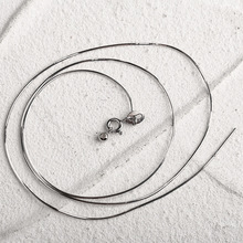 S925银 蛇骨链电白金藏式配饰diy 素链条挂件饰品配件锁骨链