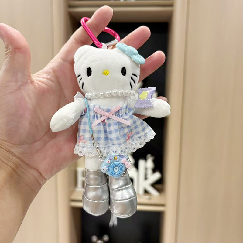 长腿kitty毛绒挂件玩偶可爱kt猫书包包包挂饰钥匙扣娃娃公仔批发|undefined