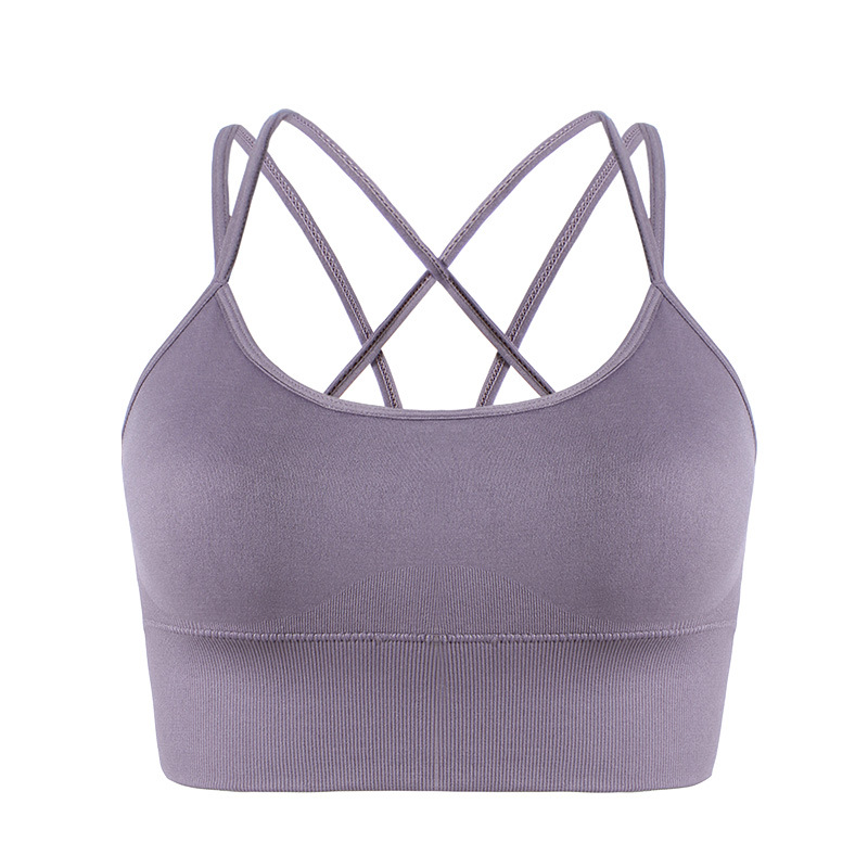 Europa y América Correa delgada Cruz espalda inalámbrica deportes sujetador rápido-secado a prueba de golpes fitness Plus tamaño yoga deportes ropa interior para mujeres