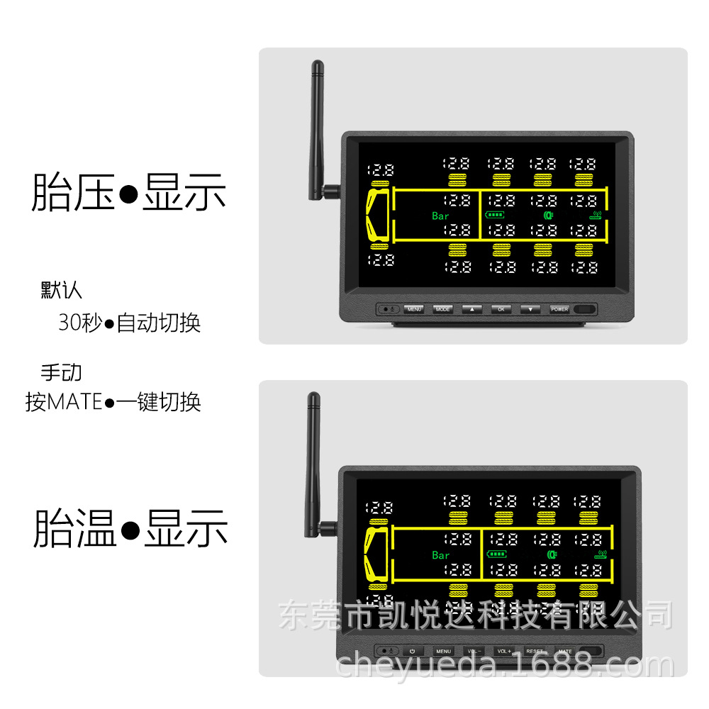 18-Wheeler Truck External Tire Pressure Monitoring System TPMS