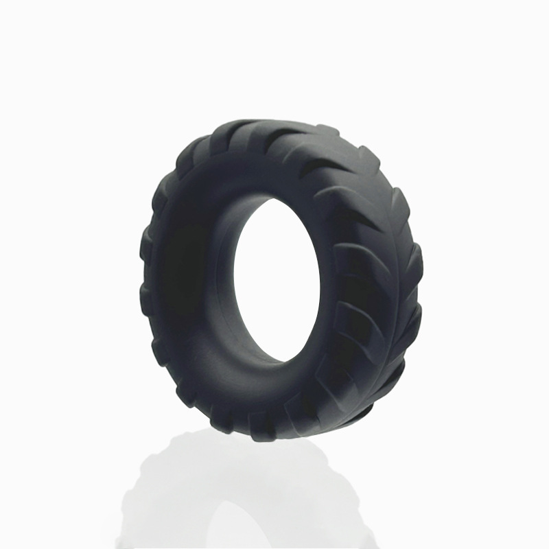 Men’s Liquid Silicone Bead Lock Delay Ring, Manual Control, Black — detail image 10