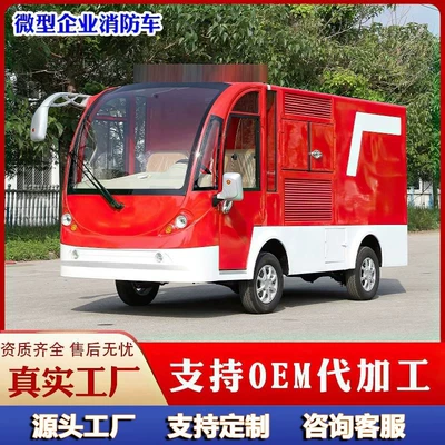 Electric Fire Truck, Mini Four-Wheel Water Tanker, Fire-Fighting Vehicle for Property Management, Small Sprinkler Truck for Towns, Property Management Emergency Fire Truck
