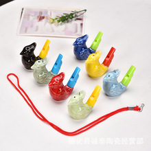 彩色水鸟哨子吹鸟叫声小鸟口哨带绳子塑料吹嘴音乐玩具旅游纪念品