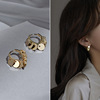 Advanced hula hoop, trend metal earrings, European style, bright catchy style, high-quality style, cat's eye