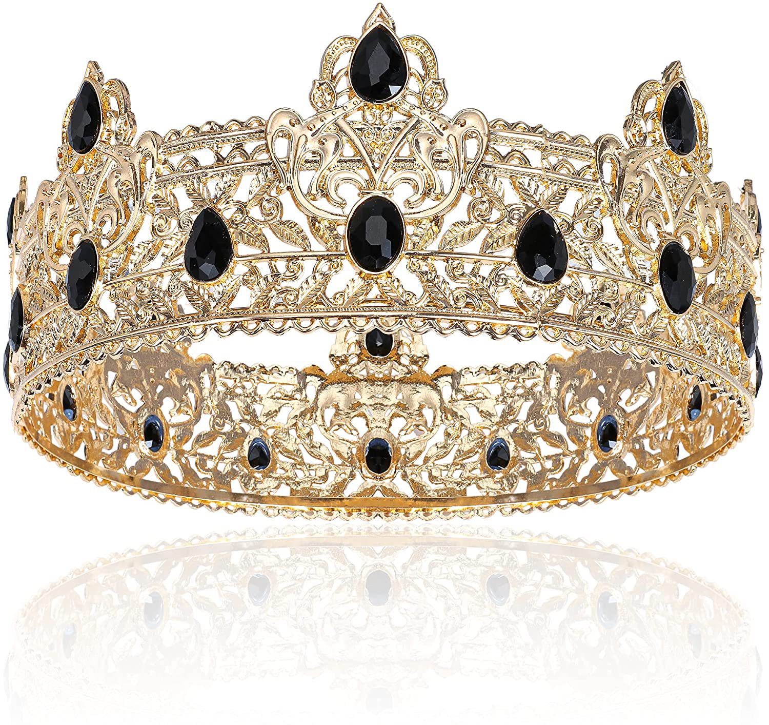 Boutique pastel de hornear decoración nupcial Europea aleación Encaje corona cumpleaños accesorios hechos a mano reina grande tocado redondo