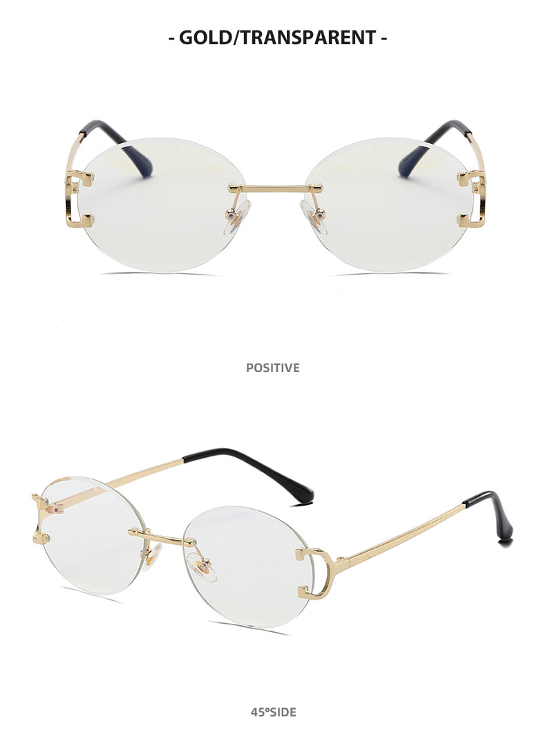 Modern Style Streetwear Round Pc Round Frame Frameless Women's Sunglasses display picture 4