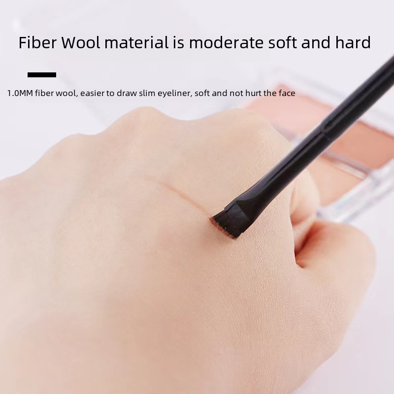 Wang Feifei's Blade Eyeliner Brush Makeup Brush Wooden Handle Oblique Eyeliner Eyebrow Brush Portable Makeup and Beauty Tools