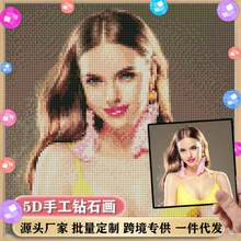 新款5D手工钻石画DIY私人制订来图制定马赛克挂画客厅沙发装饰画