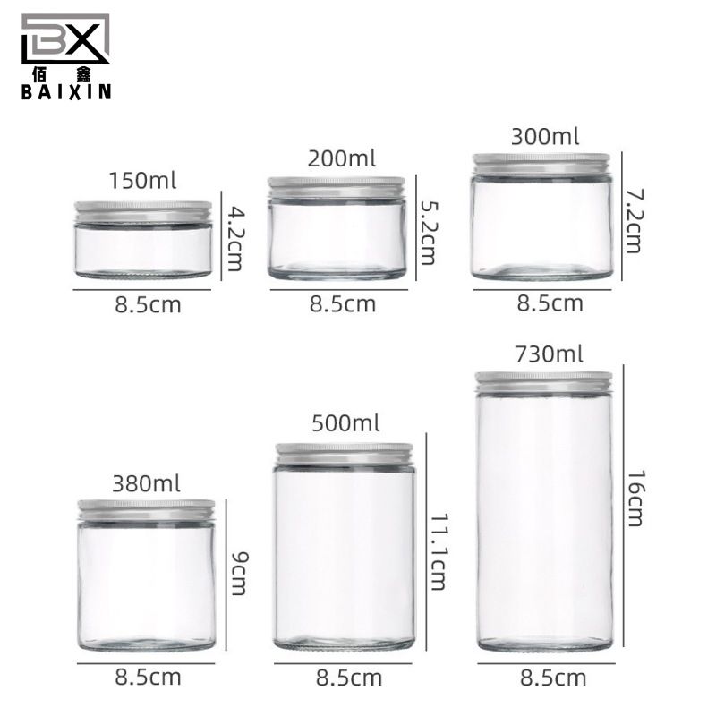 现货透明玻璃密封罐杂粮零食玻璃储物罐厨房收纳瓶干果茶叶玻璃罐