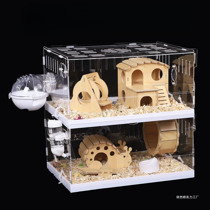 Клетка для хомяка "Золотой медведь", дешевый большой дом, роскошный полный набор с маленьким гнездом, акриловая прозрачная клетка
