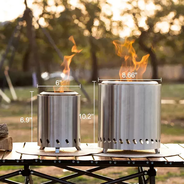 Stainless Steel Tabletop Wood Stove for Outdoor Camping, Indoor Patio, Mini Portable Charcoal Grill, Smokeless Stove for Home Use