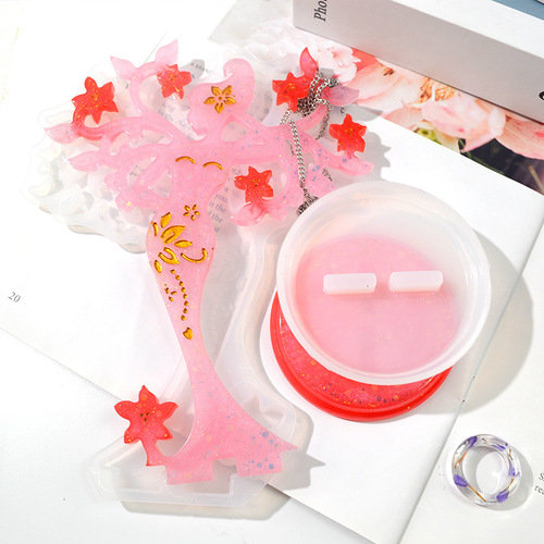 Storage box mold jewelry rack diy resin mold beauty table jewelry mirror human shape silicone glue mold