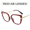 Fashionable metal brand trend glasses, cat's eye, European style