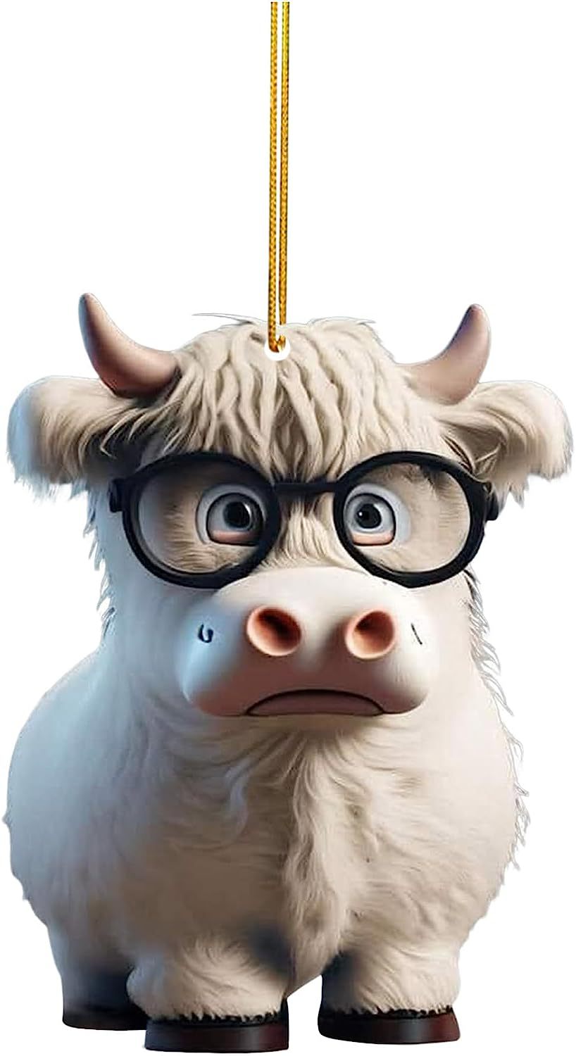 Transfronteriza nueva vaca de dibujos animados lindo colgante decoración del árbol del hogar adornos del árbol de Navidad decoración del hogar adornos colgantes