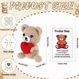 Cross-Border Hot Selling Handmade Woolen Knitted Hippo Doll Funny Positive Energy Pendant Positive Crocheted Woolen Doll