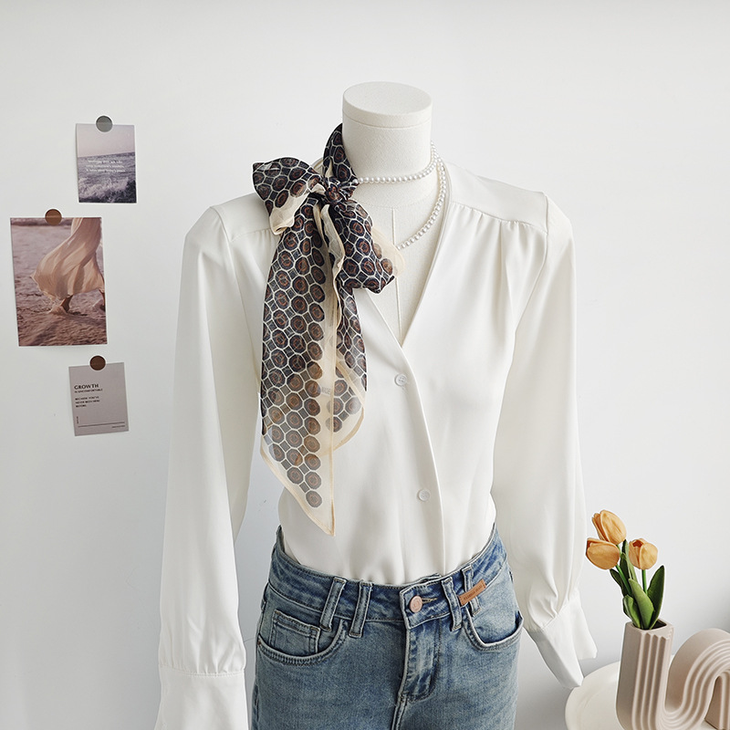 Cinta de impresión fina de alta calidad de primavera y verano, estilo INS, decoración de ropa de nicho retro, cinta de gasa, regalo de vacaciones