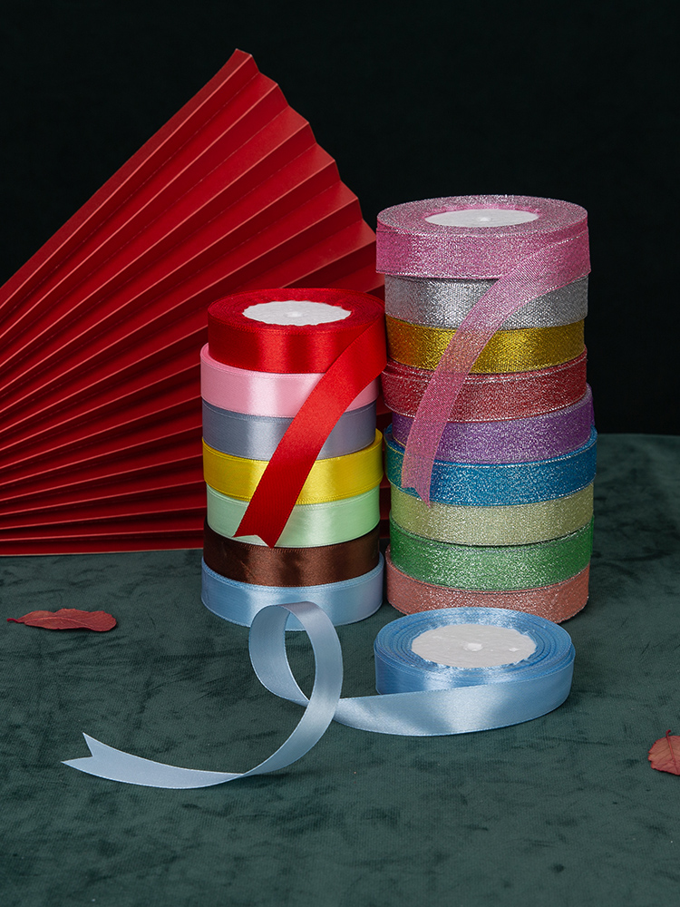 Caja de pastel ancho de cinta de 2 cm flor de seda ramo de flores cinta de regalo de cumpleaños decoración de embalaje cinta de cinta de cinta roja