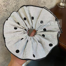 韩国进口高档立体条纹波点四层大号头花发圈气质时尚小众丸子头圈