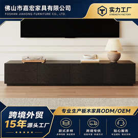 简约实木家用电视柜现代客厅家居黑色落地柜意式储物柜收纳柜装饰