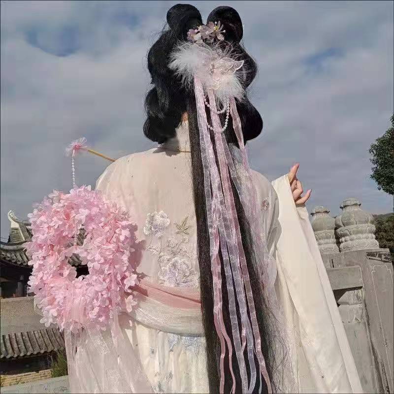 Han Dynasty Headdress Girl Back-pressed Set Hair Accessories Butterfly Feather Hairpin Streamer Step Shake Tassel Super Fairy Ancient Jewelry