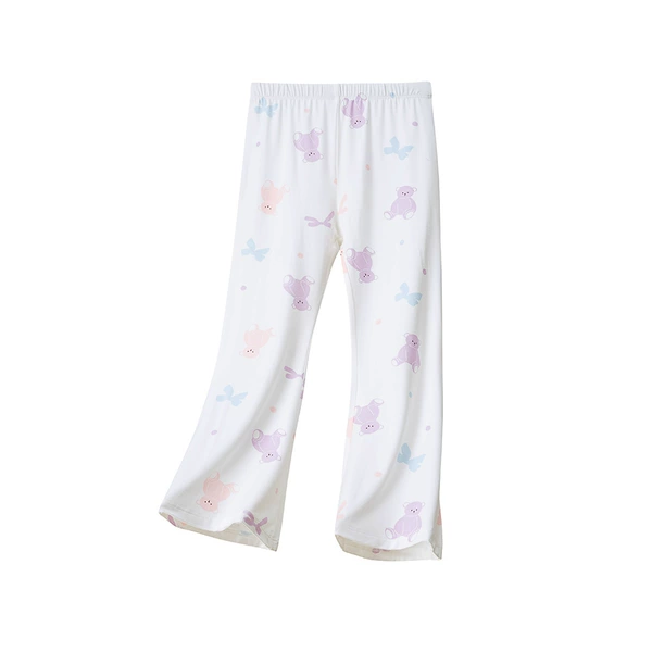 Cute antibacterial flared trousers, with little bears
