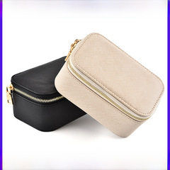 廠家供應首飾盒便攜戒子飾品盒絨布定做收納拉鏈化妝盒地攤貨源