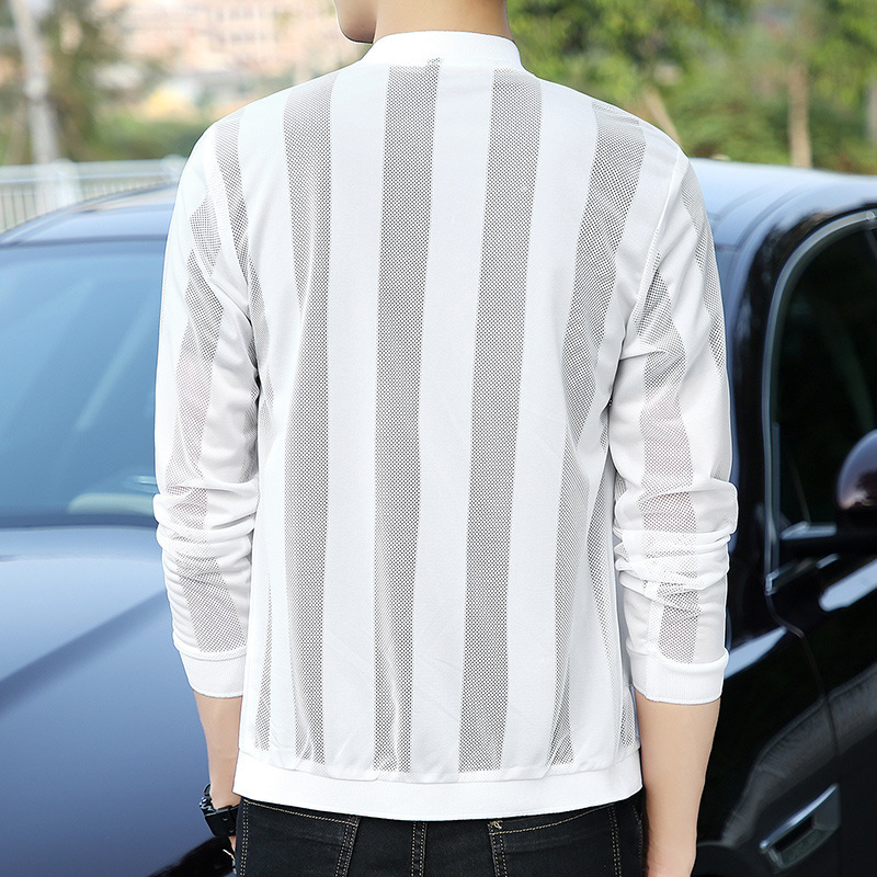 Fábrica directa 2022 ropa de piel de malla transpirable de hombre ligera ropa de protección solar hueco de cuello vertical ropa de protección solar para hombres