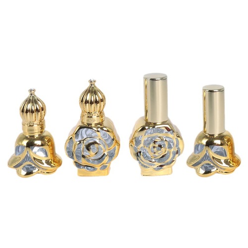 Rose perfume refill bottle glass 10ml sample spray bottle portable essential oil rolling ball empty bottle massage roller ball bottle