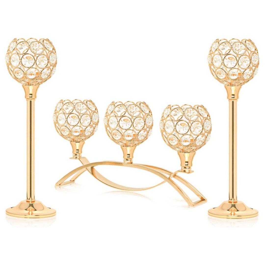 Amazon cristal candelabro decoración para el hogar candelabro elegante decoración de mesa para el hogar decoración de boda