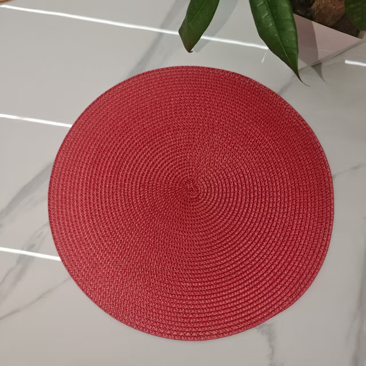 Mantel de Mesa Tejido a Mano de Color Sólido de Material PP, Aislante del Calor, Decoración de Mesa, Protector de Mesa, Mantel Individual