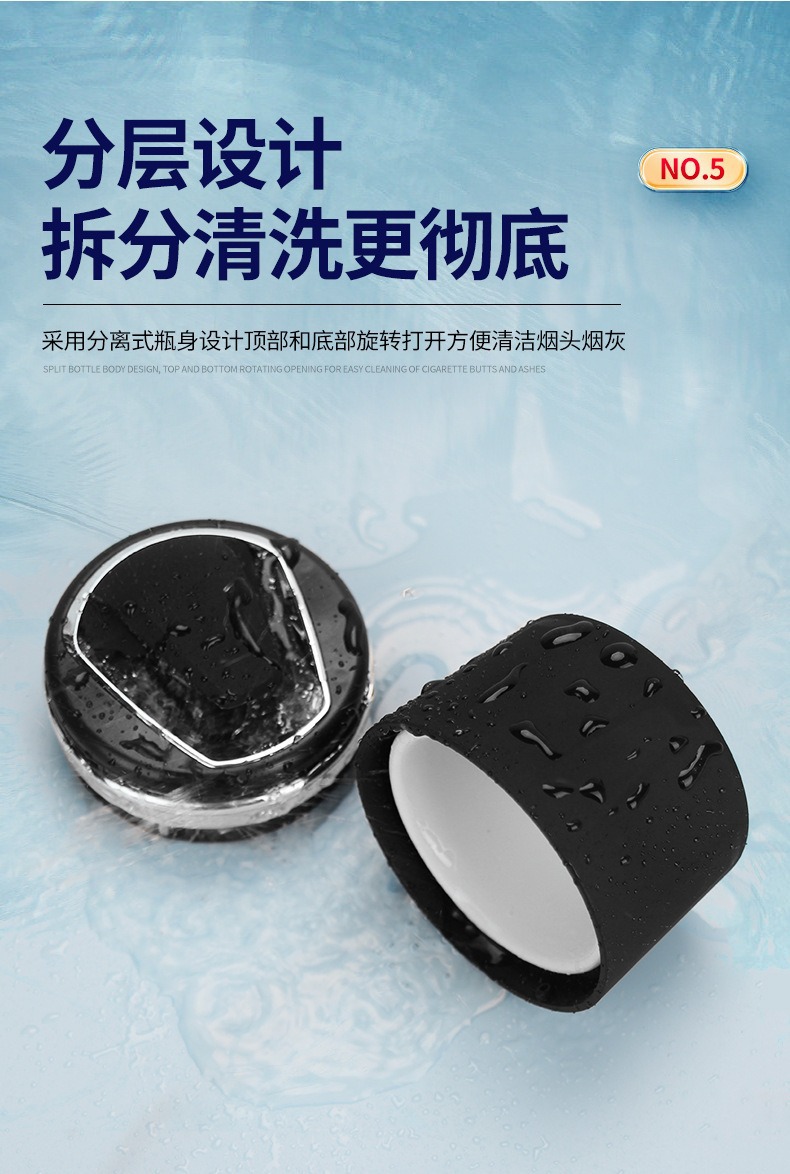 Creative and personalized car ashtray with cover and LED light, suitable for both car and home use, universal ceramic ashtray