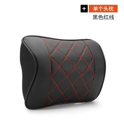 Foam Headrest Neck Pillow Waist – Headrest - suitable-for-geely-napa-new-memory-foam-headrest-black-with-red-thread-single