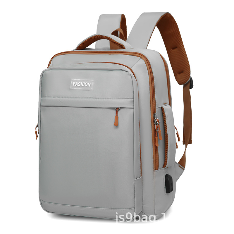 Mochila de negocios para hombres usb diseño mochila de gran capacidad ocio bolso de computadora de color sólido bolso de negocios ocio