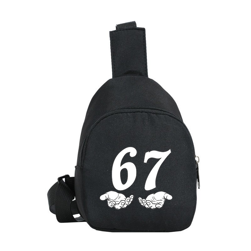 Cross-border Digital 67 Fashionable Versatile Crossbody Bag with Anime Cartoon Print, Cute Chest Bag, Children's Shoulder Bag