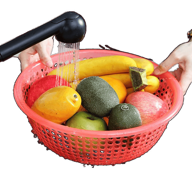 プラスチックふるい排水バスケット大型家庭用野菜洗いバスケット野菜洗いボウル果物洗いふるいキッチン厚みのある果物バスケット|undefined